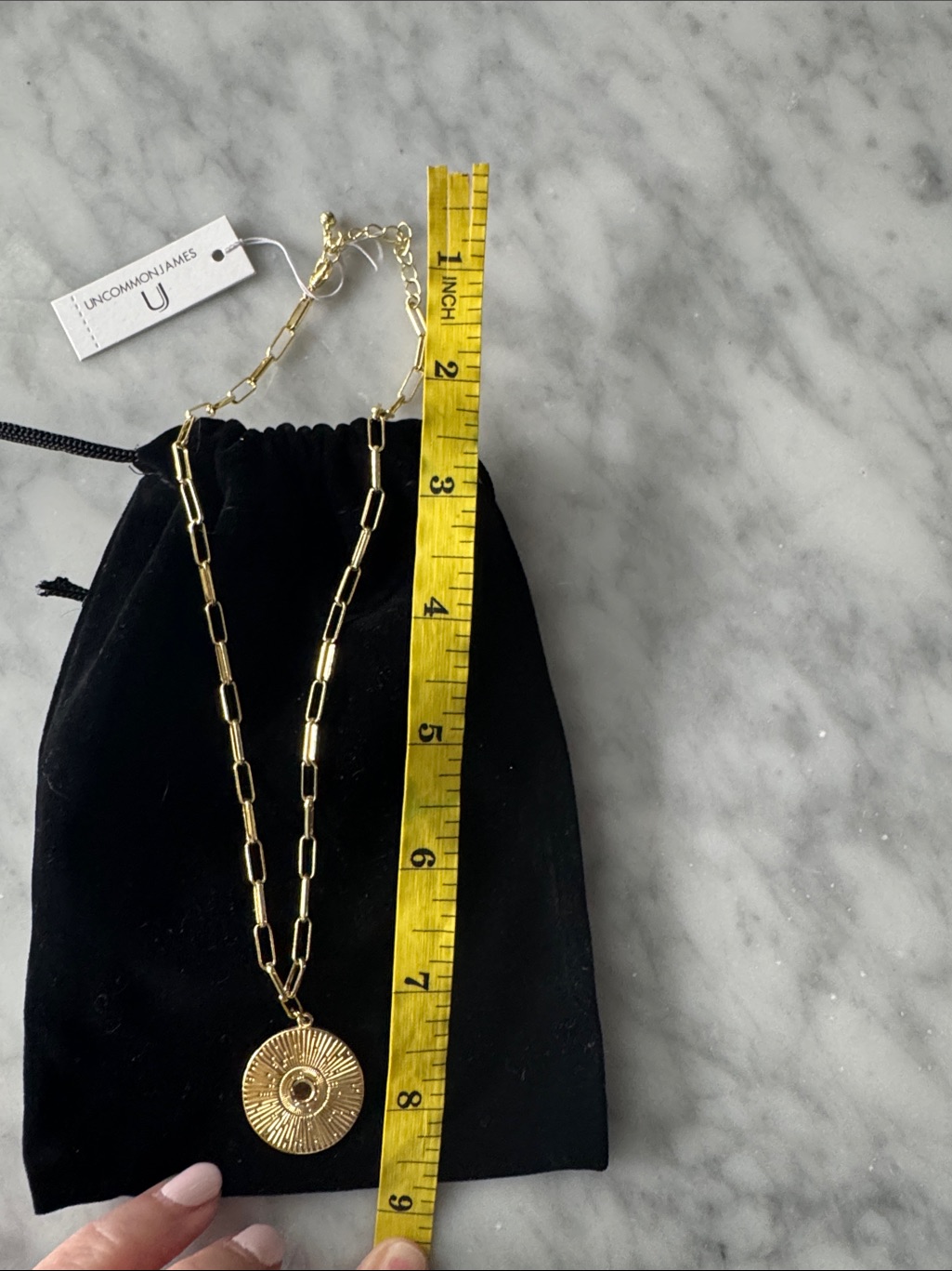 Uncommon James Gold Sunburst Medallion Pendant Paperclip Chain Nwt — image 6 of 6